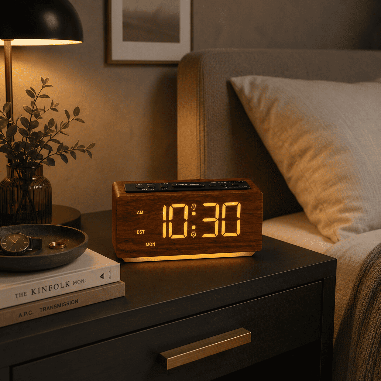 réveil en bois chambre adulte - monreveil.com