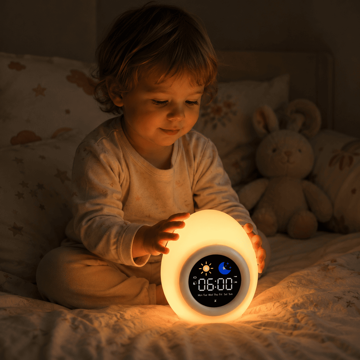 Réveil oeuf veilleuse dans chambre d'enfant - monreveil.com