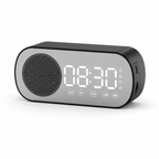 Enceinte radio réveil Bluetooth noire pour enfant vue de face
