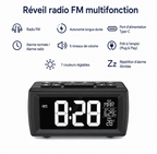 Fonctions du radio réveil enfant : double alarme, Snooze, radio FM et mode semaine
