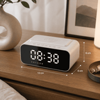 radio réveil connecté chargeur à induction avec taille de produit - monreveil.com