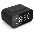 radio réveil connecté chargeur induction noir sur fond blanc - monreveil.com