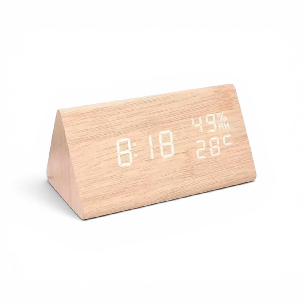 reveil bois blanc sur fond blanc - monreveil.com