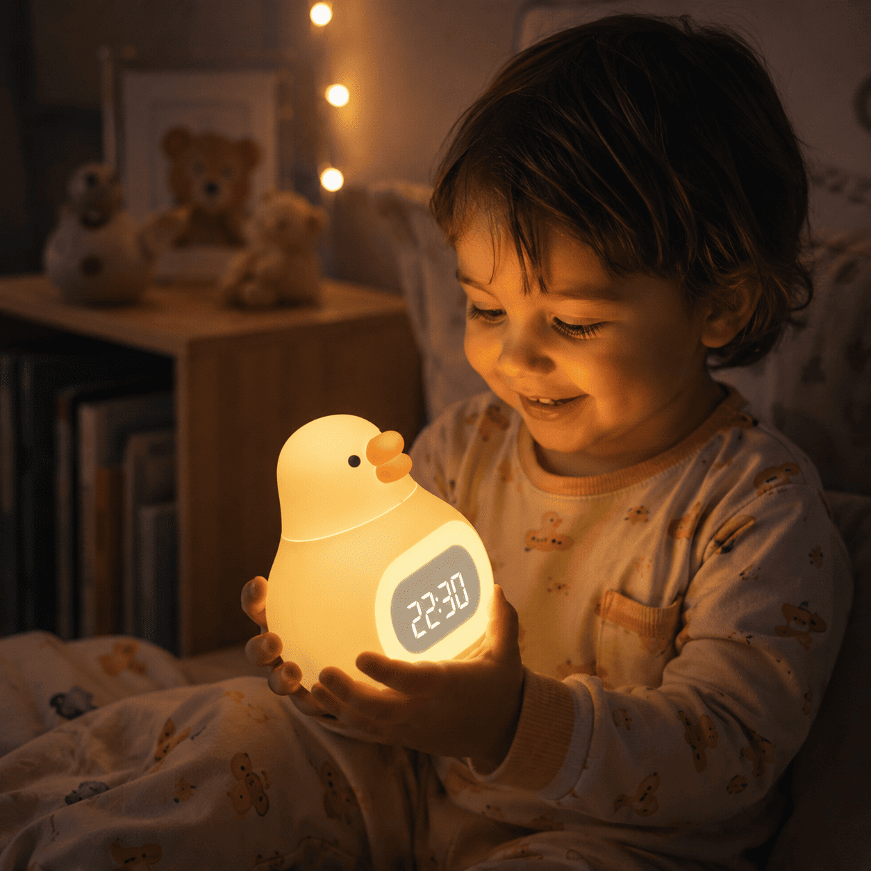 Réveil Canard Veilleuse Jaune Chambre d'Enfant -monreveil.com