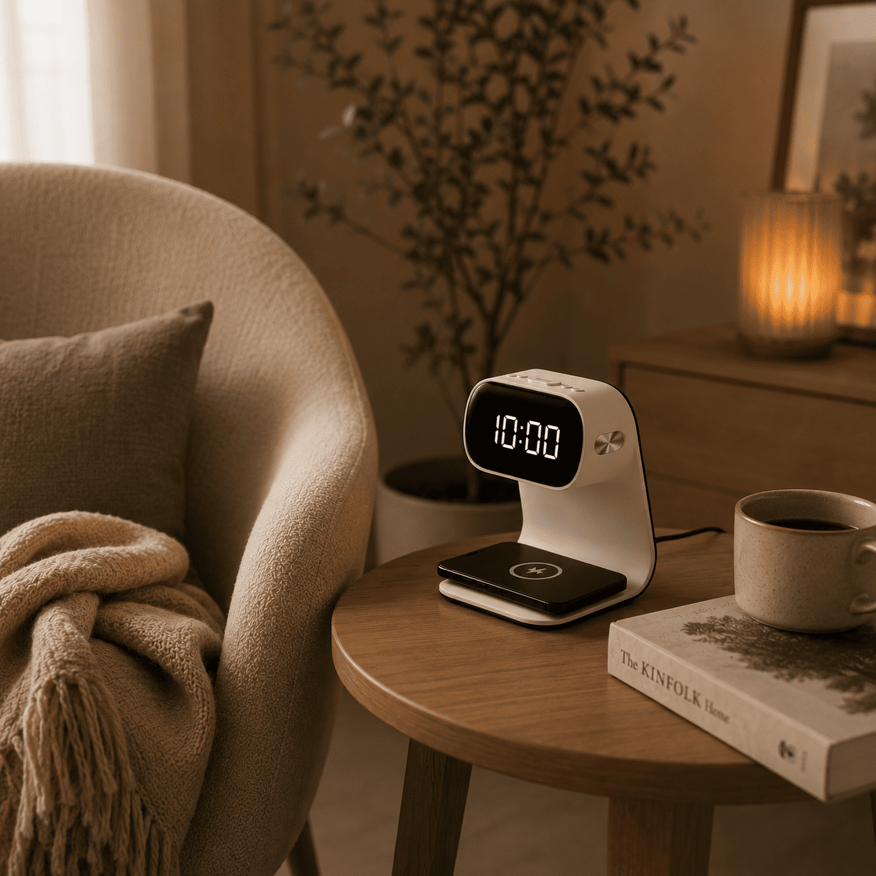 Réveil Connecté Chargeur à Induction Eteint - monreveil.com