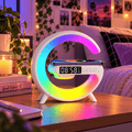 Réveil connecté intelligent blanc avec éclairage RGB multicolore et affichage numérique