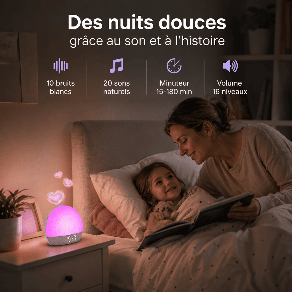 Réveil simulateur d'aube 10 bruits blancs - monreveil.com