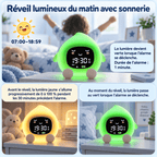 Réveil pêche jour nuit avec sa sonnerie et sa lumière verte pour le réveil