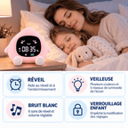Réveil pêche jour nuit veilleuse, bruit blanc