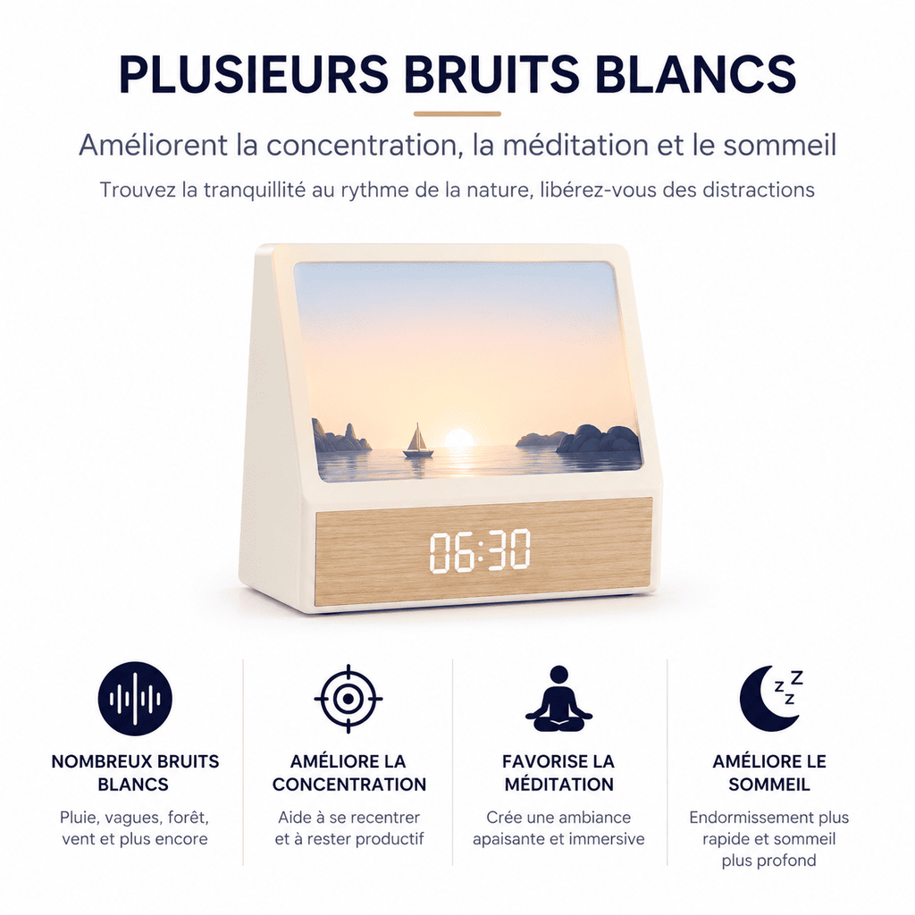 réveil couché de soleil bruits blancs - monreveil.com