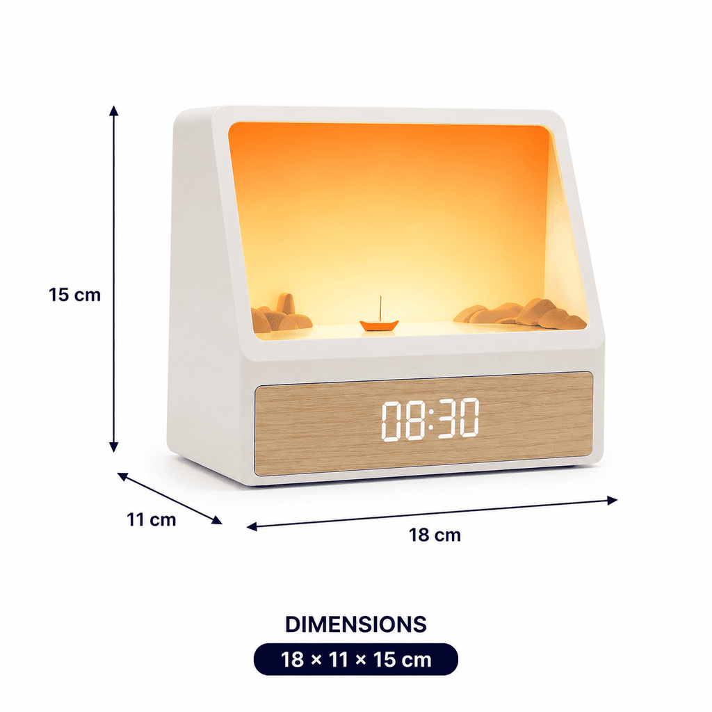 réveil couché de soleil dimensions bluetooth - monreveil.com