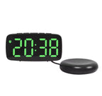 Réveil vibrant noir avec affichage numérique vert et coussin vibrant externe