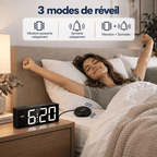 Réveil vibrant pour sourd avec trois modes : vibration, sonnerie et vibration avec sonnerie